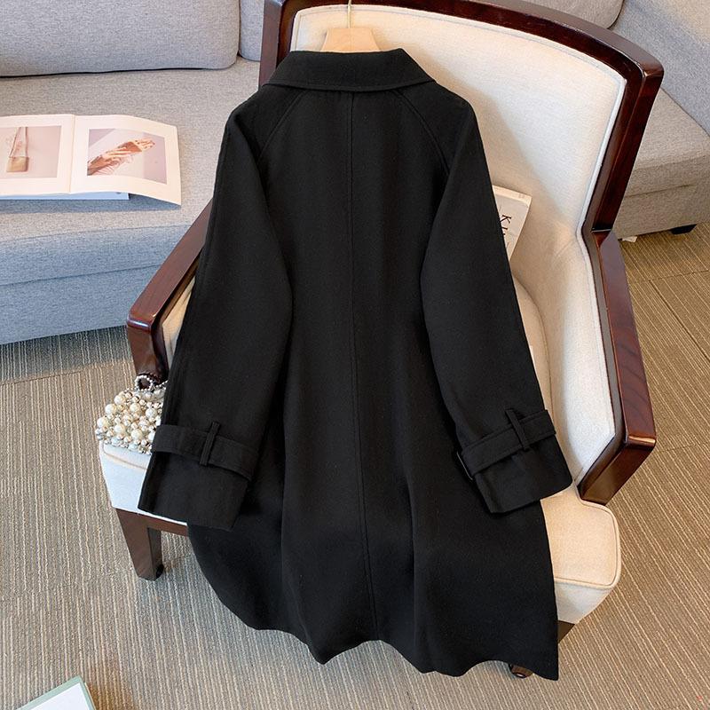 Podzimní a zimní dámská tvídová bunda nadměrných velikostí Trenčkot Hepburn Style Coat