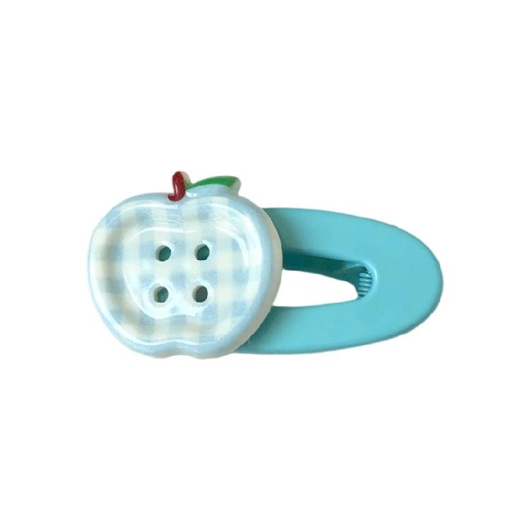 

Stylish Resin Fruit Hair Clip For Students Button Hair Pin With Secure Holder For Bang And Kids Everyday Accessories синій