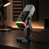 Cardioid Desktop Mic Adjustable with RGB Light Band Customizable Lighting for