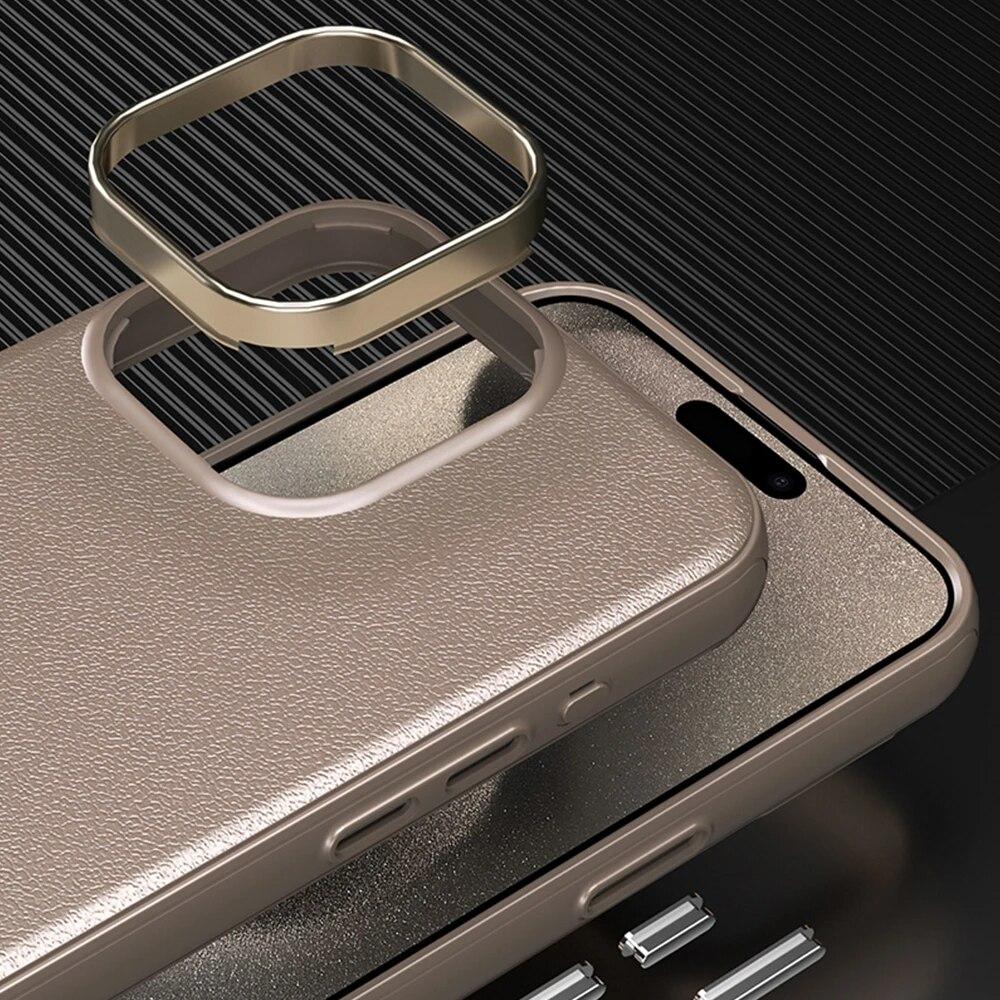 For Magsafe PU Business Leather Phone Case for IPhone 14 12 13 15 Pro Max Camera Lens Protection Shockproof Bumper Back Cover