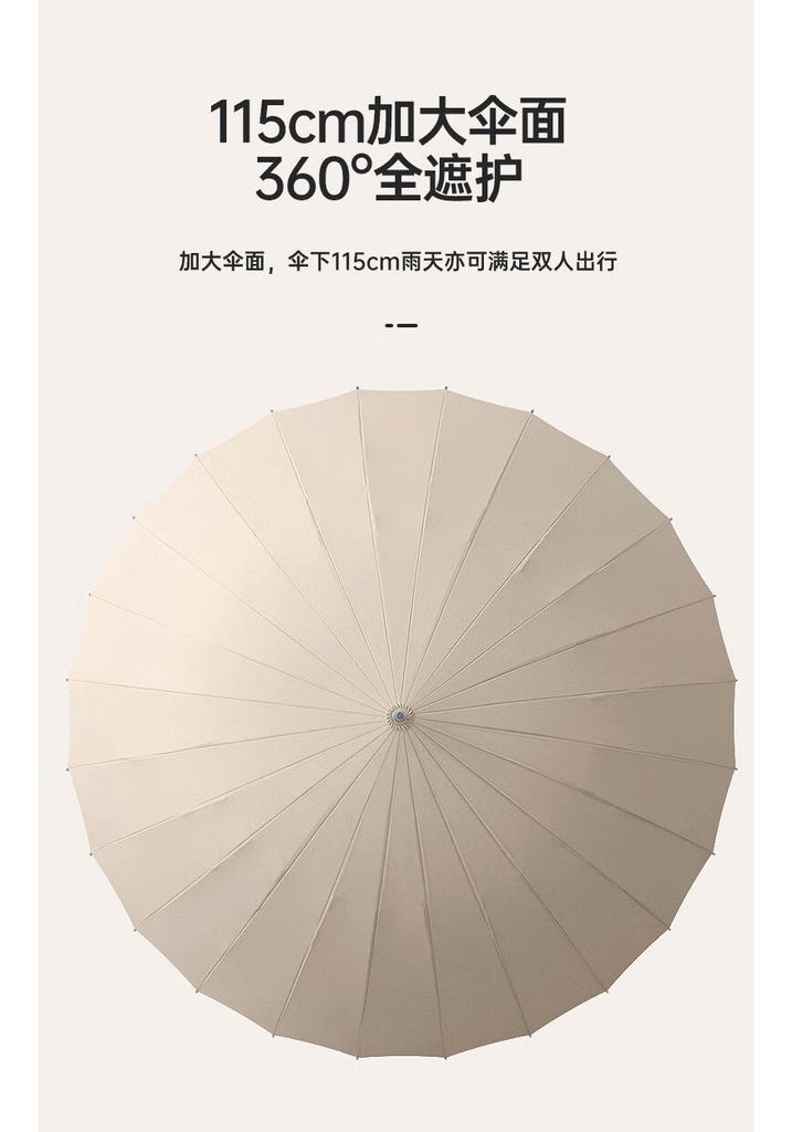 MAYDU 24 Bone Double Automatic Umbrella with Long Handle, Storm resistant, Large Clear Umbrella for Men's Business
