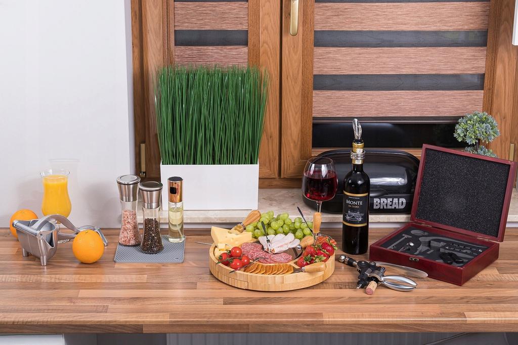 Wine Set In an Elegant Box, Corkscrew, Opener, Thermometer 9 In 1