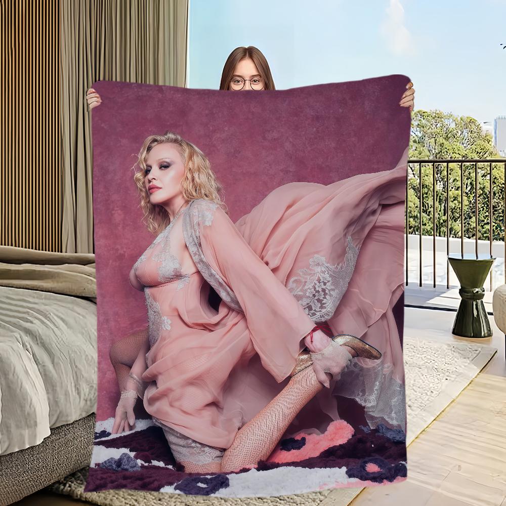 Singer M-Madonna Pink Lingerie Blanket Flannel warm comfort soft plush blanket For Picnic Beds Sofas Homes And Bedrooms