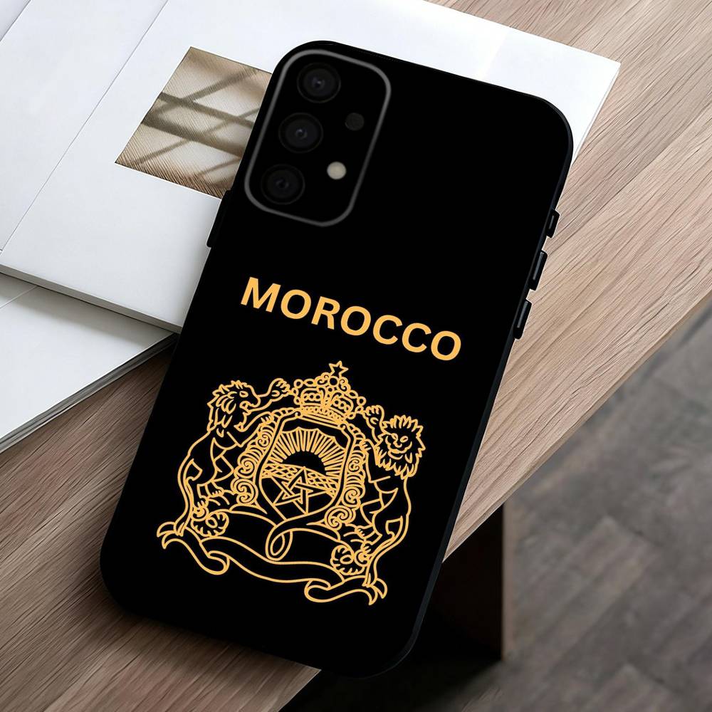M-Morocco F-Flag Phone Case For Samsung Galaxy A73,A72,A71,A70,A53,A52,A51,Others Soft Black Shell