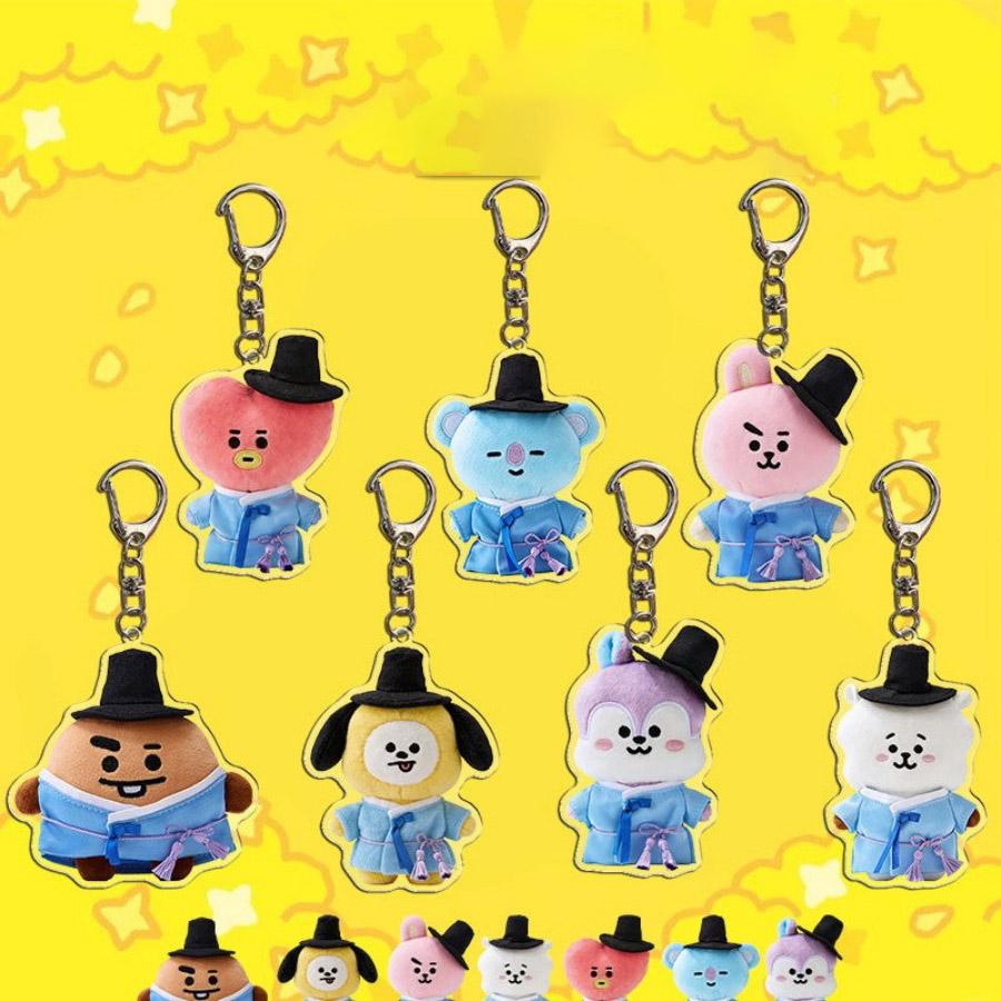 BT21 KPOP ARMY cartoon acrylic keychain JK V JIMIN keychain peripheral music festival support keychain fan gift
