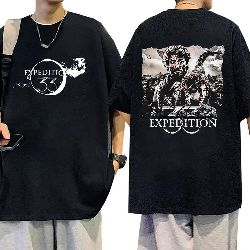 

Limited Edition Retro Clair Obscure Expedition 33 Game Pattern Tshirt 2026 Summer Men Luxury Fashion Oversized Cotton Tshirt S