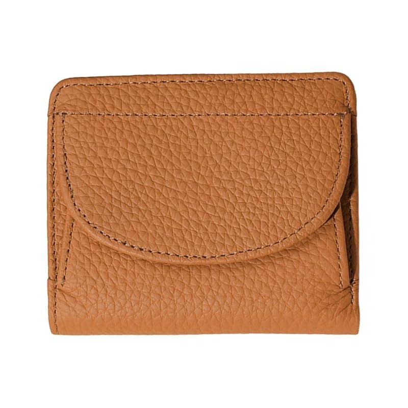 

[Green Pachira] wallet ladies bi-fold mini wallet genuine leather compact box type coin purse small wallet mini wallet minimalist (caramel)