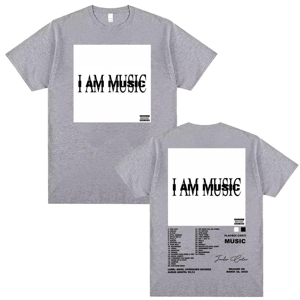 Rapper Playboi Carti I AM MUSIC Album Cover Tshirt Mens Clothing Fashion Summer Shirts Man Casual ONeck Short Sleeve T Shirt