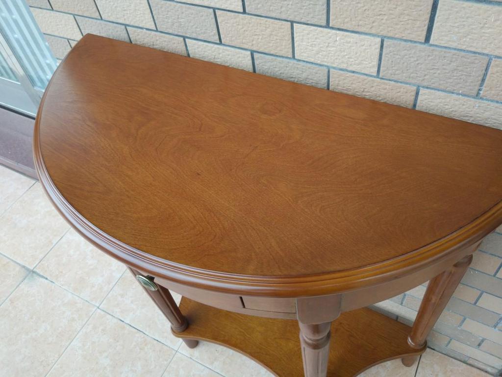 European Solid Wood Console Cabinet, Long Hallway Table, Semicircular New Chinese Style