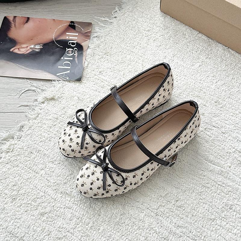 Spring New Women Ballet Flats Concise Round Toe Shallow Slip On Ladies Shoes Soft Sole Butterfly-knot Eelgant Dress Shoes