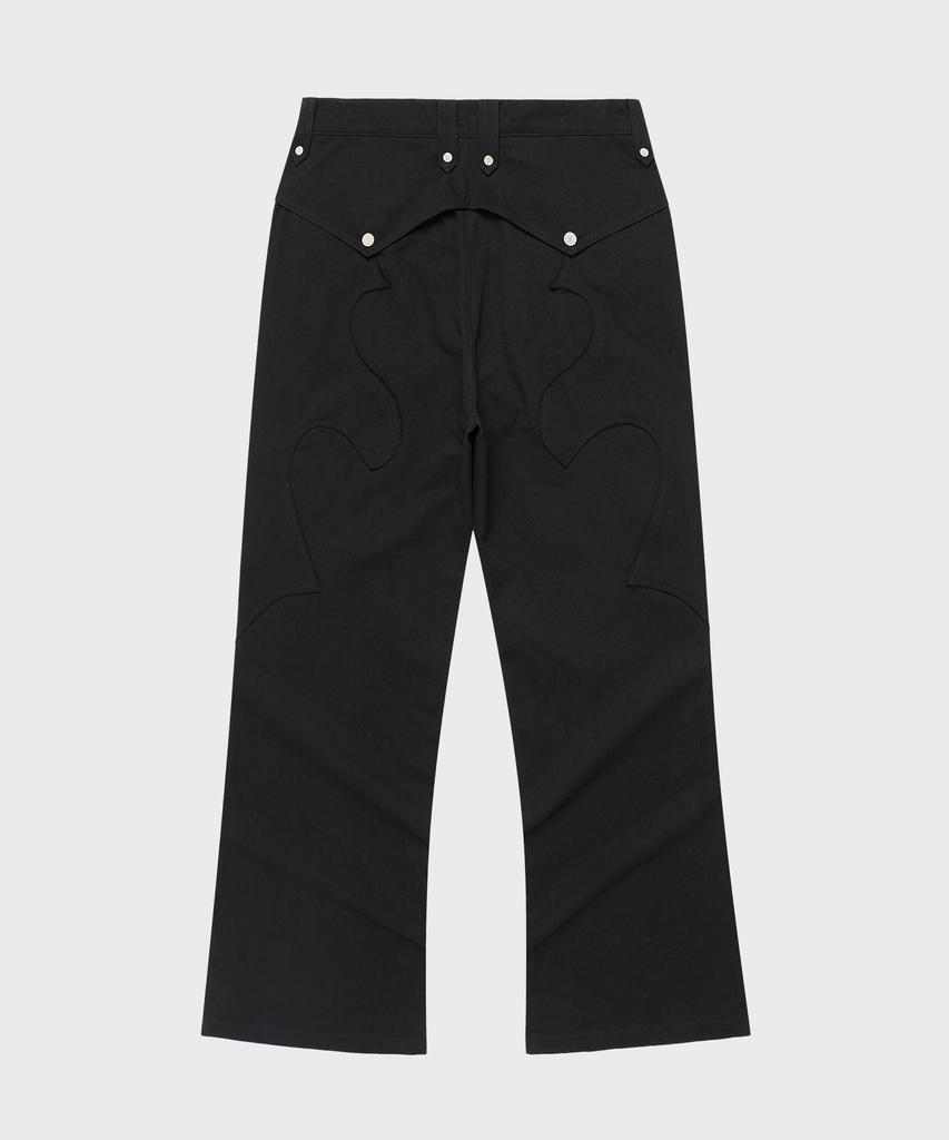 THEVINYLHOUSE Western Boots Cut Pants Black