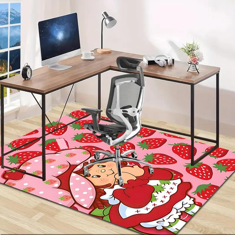 1pc Strawberry Princess2 Design Area Rug - Non-Slip, Soft & Cozy Floor Mat for Living Room, Bedroom, Office - Indoor/Outdoor Decorative Carpet