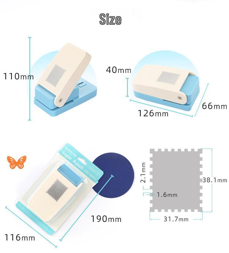 New Large Scrapbooking Embosser & Square Hole Punch for Kids' DIY Crafts