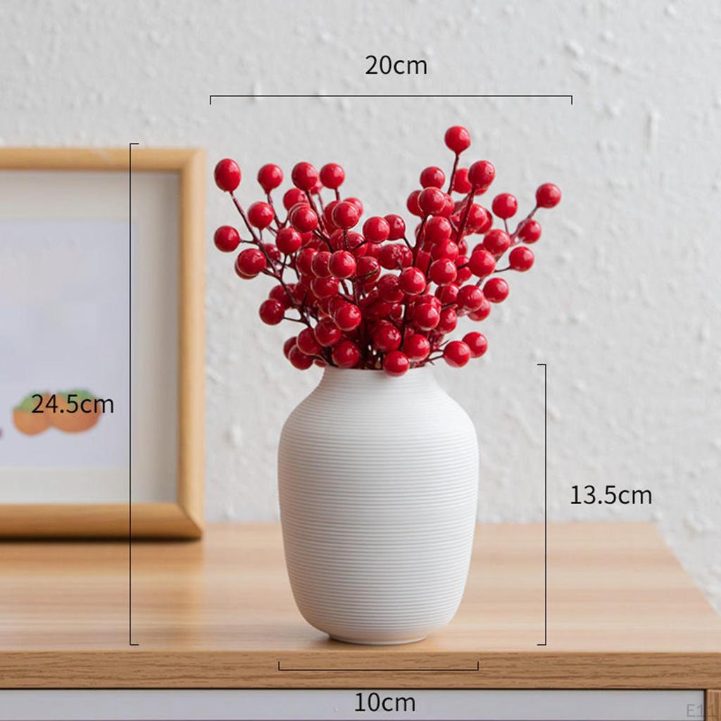 Artificial Fruits Ceramic Vase Home Desktop Planters Decoration Chinese Year Ornaments for