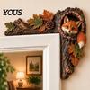 Forest Theme Room Accents Chipmunk Tree Hollow Door Topper, Decorative Wood Frame Sign, Whimsical Doorway Sculpture Woodland Animal Wall Art for Home