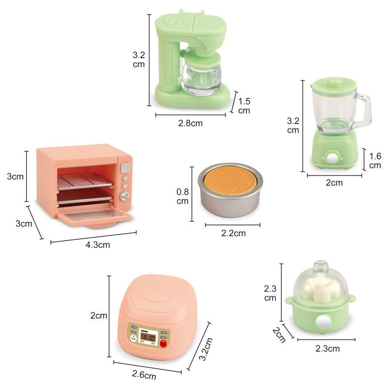 Dollhouse Miniature Kitchen Set: Oven, Rice Cooker & Egg Beater