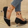 Fashion High Heel Pointed Toe Women's Shoes French Style Fairy Thin Heels Casual Rhinestone Spring Autumn New Model Pumps Sandals