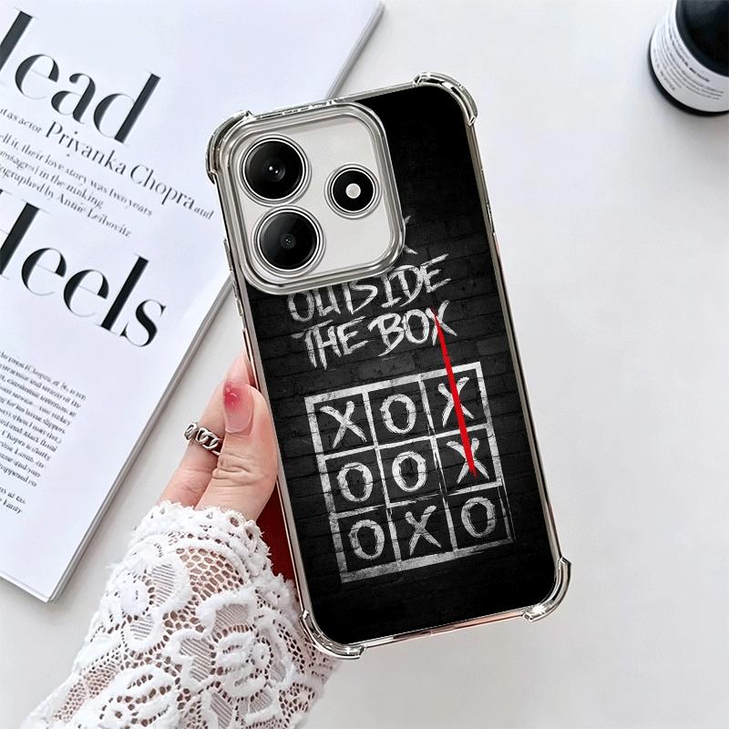 

Think Outside The Box Soft Phone Case For Xiaomi Redmi Note 14 15 Pro Plus 13 12 11S 11T 5G 10 9S 9 Plating Anti-Fall Fundas Redmi Note 13 5G