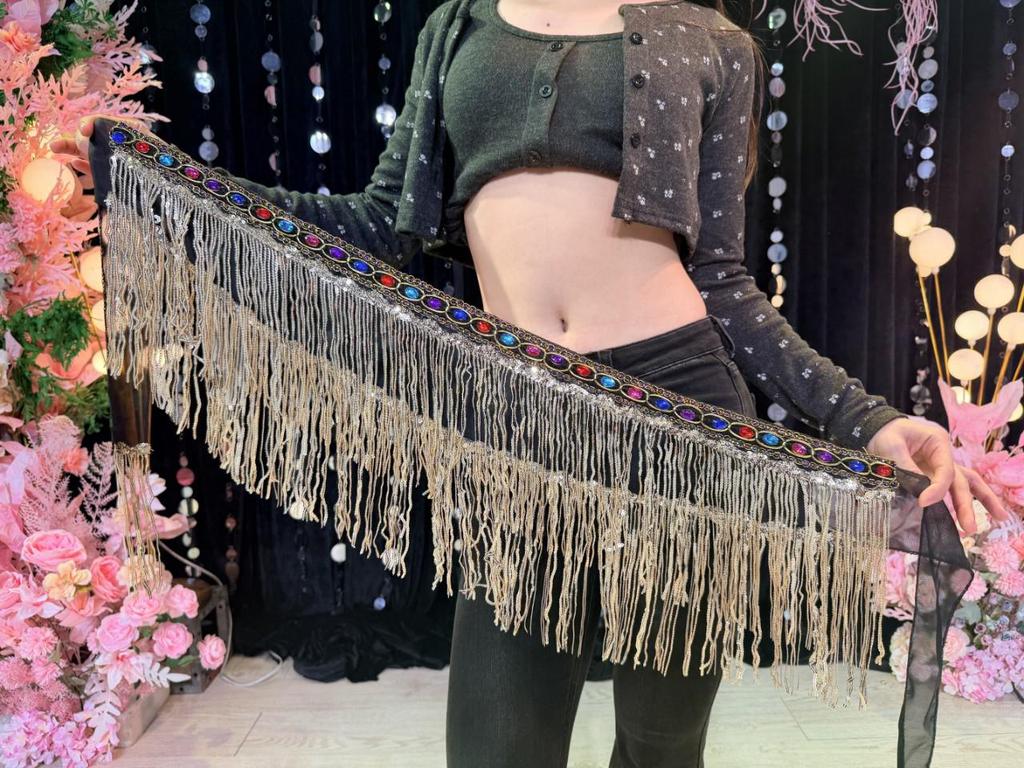 Halloween Tassel Waist Chain Scarf for Belly Dance Performance