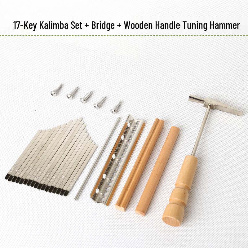 Kalimba 17-Key Thumb Piano & Pick DIY Accessories Set Set