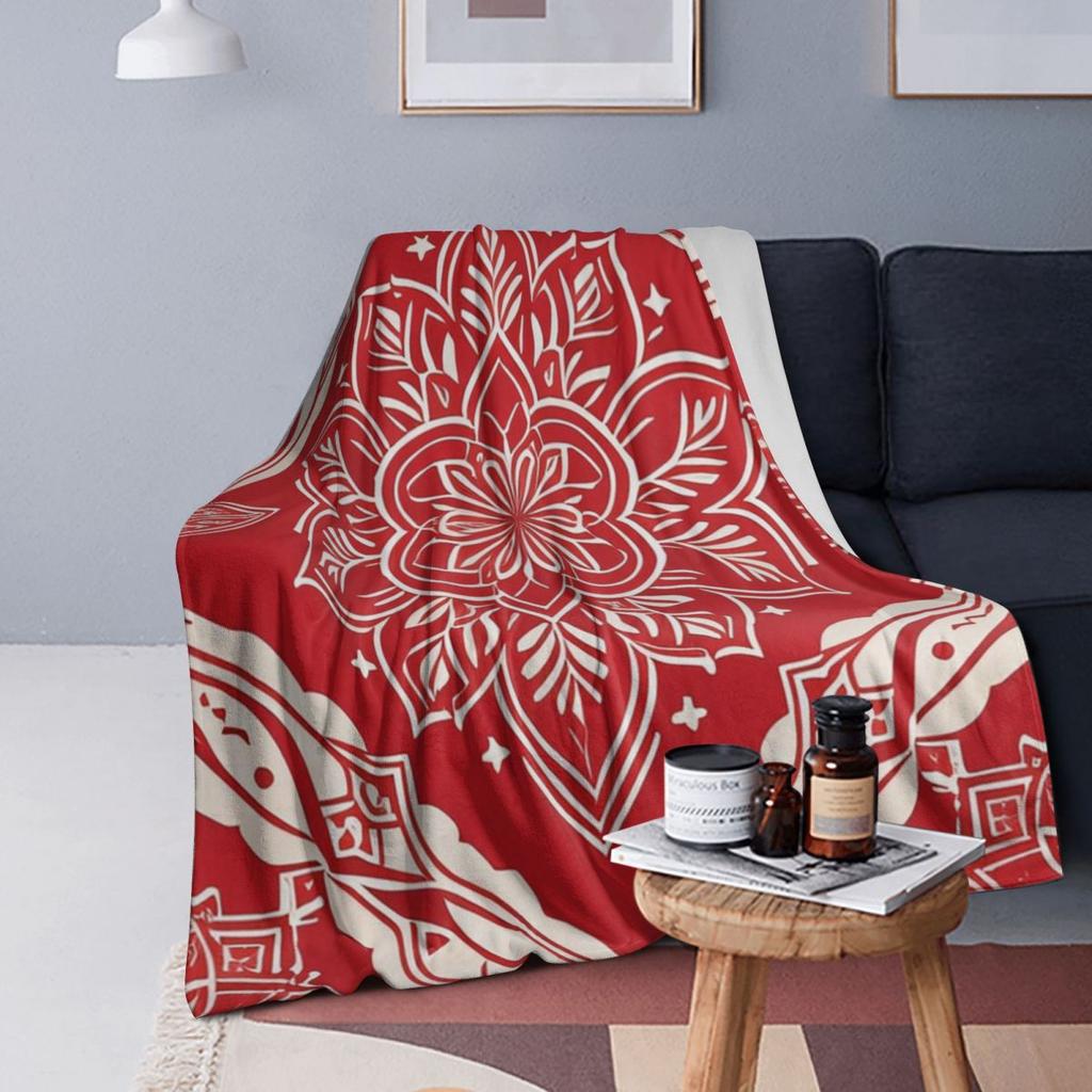 Classic Paisley Bandana  Blanket Soft Warm Flannel Throw Blanket Cover for Bed Living room Picnic Travel Home Couch