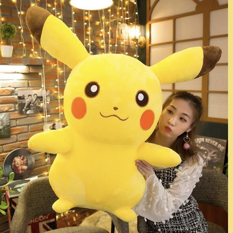 Kawaii Pikachu Plush Toy Big Size Snorlax Pillow Soft Stuffed Cartoon Animal Doll for Children Gift