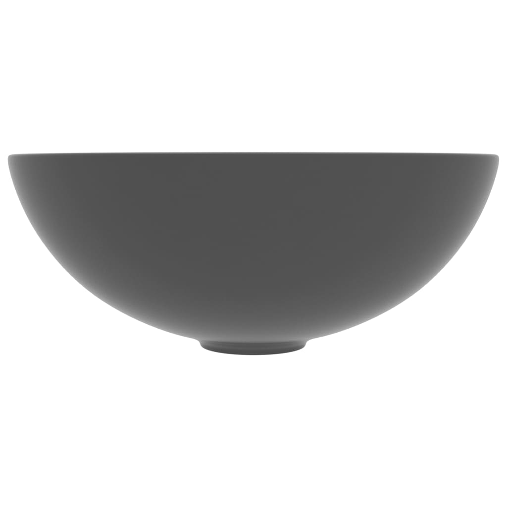 Ceramic Wash Basin Dark Grey Round