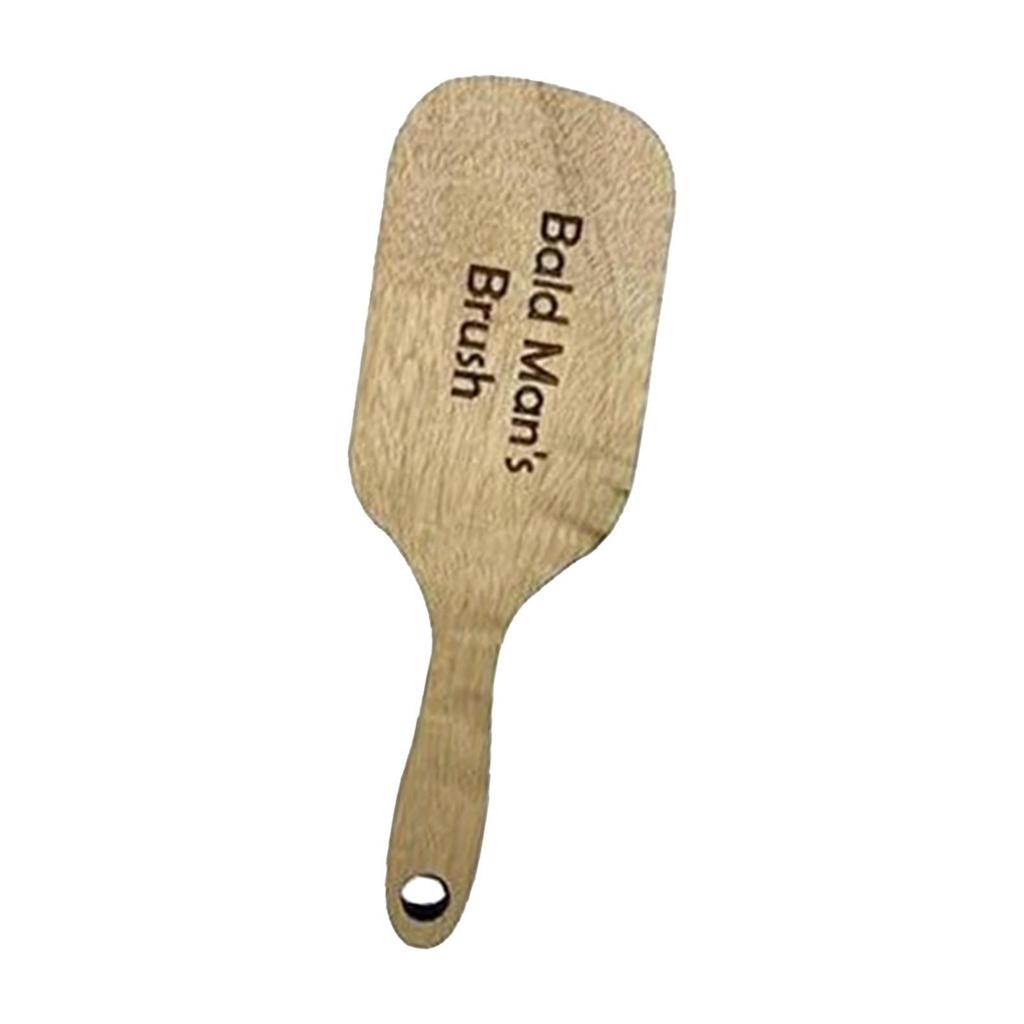 Bald Man Comb Humor Hair Brush Boxwood Durable Grip Hairdressing Accessory Portable Gag Present for Office or Home