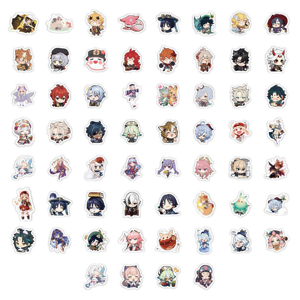 60-Piece Cute Anime Game Sticker Pack for Laptops and Water Bottles