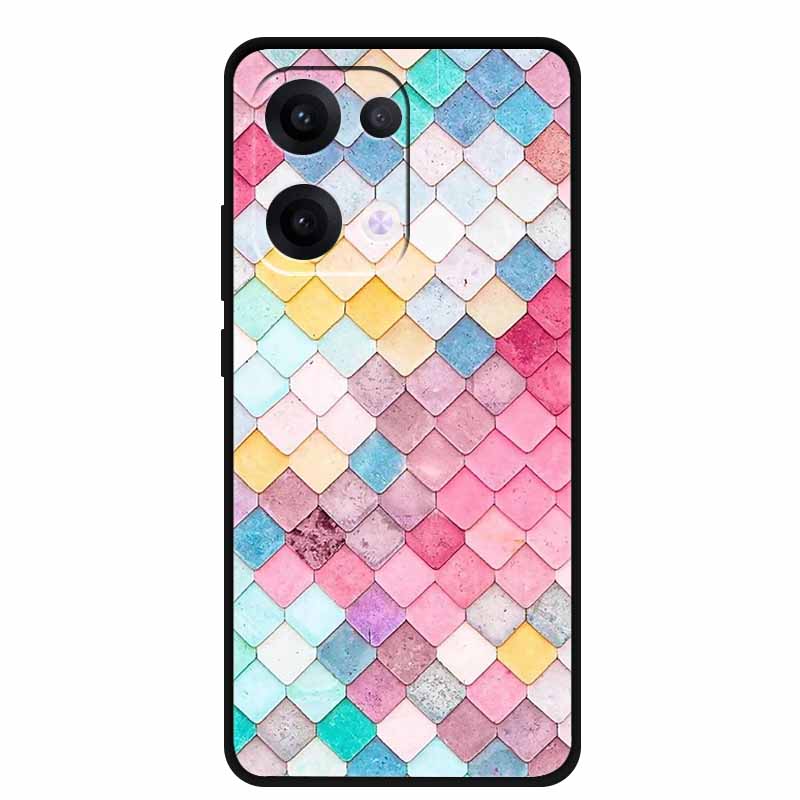 For Oppo Reno13 5G Case Soft TPU Cute Cartoon Silicon Back Cover for Oppo Reno 13 Pro Phone Cases Reno13Pro 13Pro 5G Black Shell