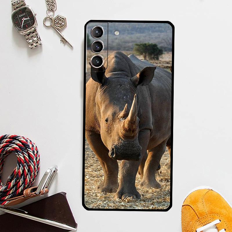 Tier Nashorn Handyhülle für Samsung Galaxy S24 Ultra S22 Plus S20 S21 S23 FE Note 20 10 S8 S9 S10 Hülle