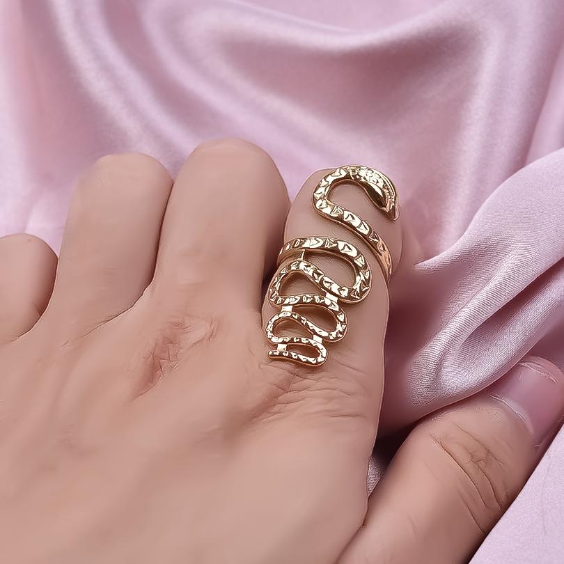 Anello Serpente Lungo e Tortuoso Anelli in Acciaio Inossidabile Per Donne Uomini Accessori Placcato Oro Vero Gioielli Dita Animali Bague Femme Regalo
