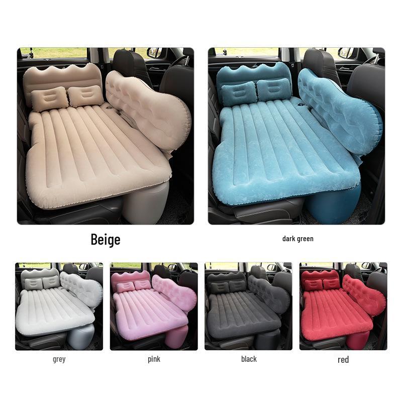 PVC Flocking Inflatable Car Mattress - Universal Travel Bed for Rear Seat