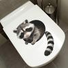 Yousheng  Creative 3D Peeking Raccoon Toilet Stickers, Self-Adhesive Toilet Seat Sticker, Waterproof PVC Water Tank Sticker, Peel And Stick Raccoon