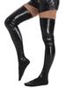 Calze Lucide da Donna in Ecopelle PU Sexy Sopra il Ginocchio Modellanti Monocolore Abbigliamento da Ballo per Nightclub Calza da Donna Collant Slim