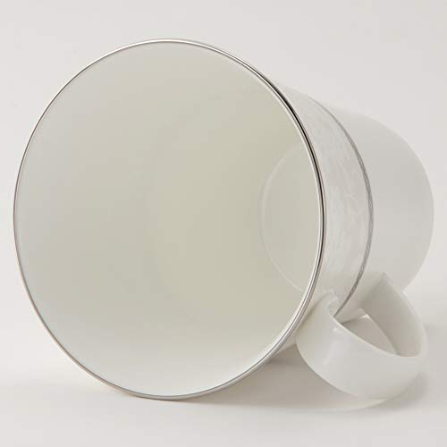 NARUMI Milano Bianca Pair of Mugs, 340cc, White, with a Floral and Plum Blossom Design, Cute and Stylish, Large, Gift Boxed, Product Number: 51461-219