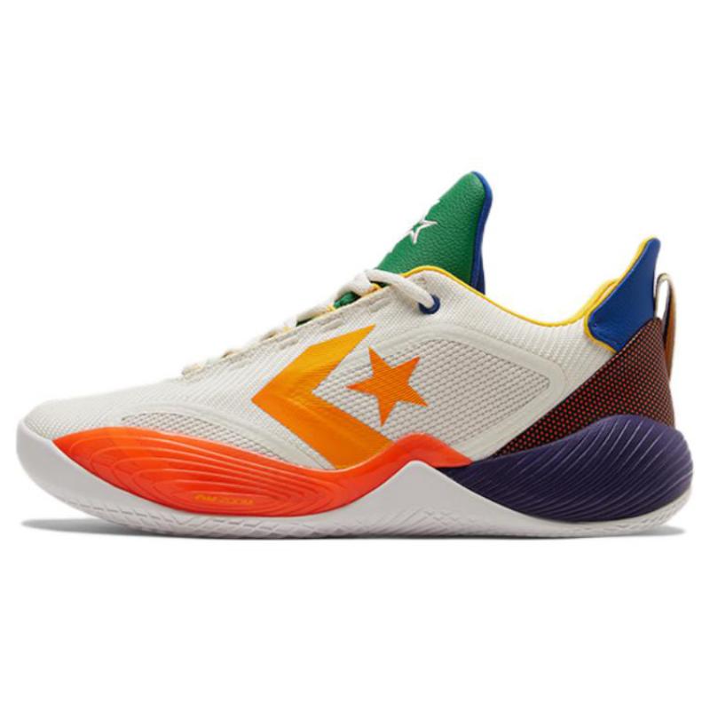 

Converse All Star BB Shift Round Toe Fabric Synthetic Leather TPU Shock Support Low-Top Air Zoom Turbo Basketball Shoes Unisex White Gray Brown 38