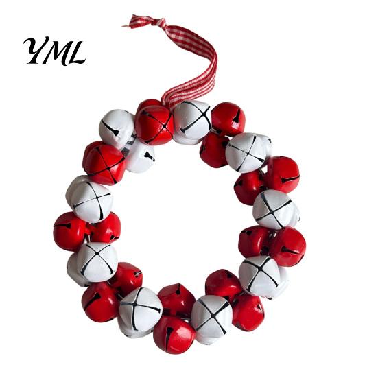 Christmas Craft Decoration Tree Bell Pendant with Lanyard, Ring Hanging for Metal Jingle Garland Holiday Home Decor, Multicolored Festive Bells