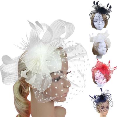 Mode Hochzeit Frauen Fascinator Bänder und Federn Party Mesh Hut