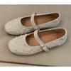 Fashion Mary Jane Shoes for Women Rivet Suede Classic Retro Brown Casual Soft Bottom Comfortable Ladies Flats Rhinestone Luxury Flats