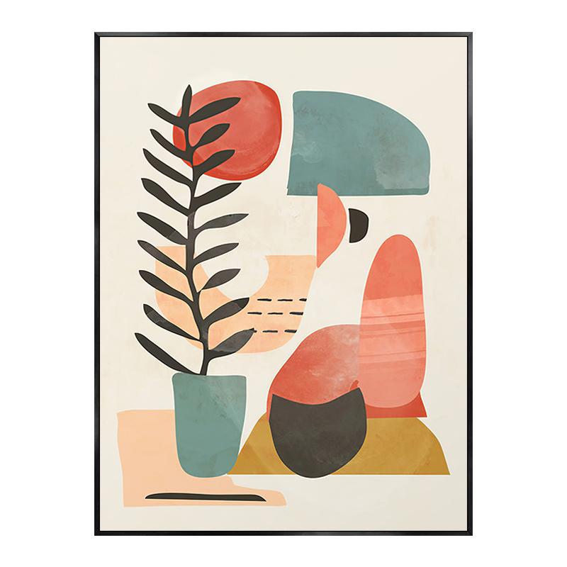 Abstract Nude Girl African Woman Monstera Leaves Poster Nordic Canvas Painting Wall Art Pictures Living Room Home Decor Modern