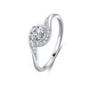 S925 Sterling Silver Women's Ring - White Gold Electroplated, Classic Rose Design, Light Luxury Finger Jewelry