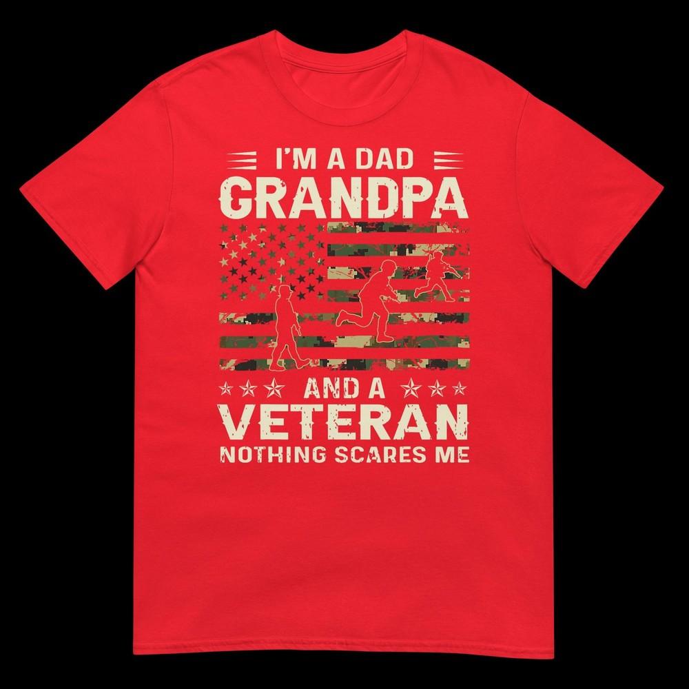 Im A Dad Grandpa And Veteran Fathers Day American Flag Tshirt S
