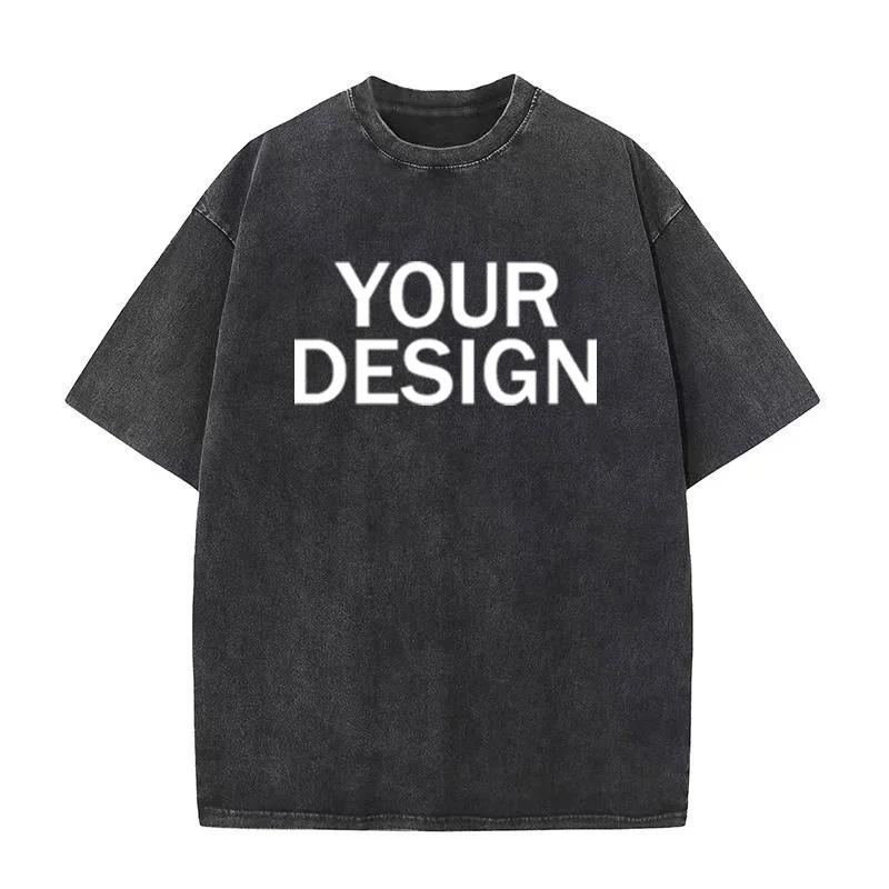 Fashion Women s T-Shirt Unisex Cotton Washing T-Shirt Vintage Custom DIY M