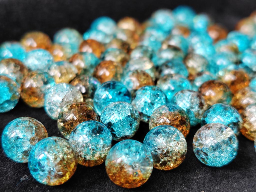 25 pz/lotto 9-10mm multicolore ciondoli fai da te braccialetto perline splicing colore crepe perline sciolte con foro per la creazione di gioielli artigianato