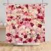Spring Wall Flower Rose Floral Shower Curtain Colorful Rose 3D Floral Romantic Shower Curtain Waterproof Washable Fabric
