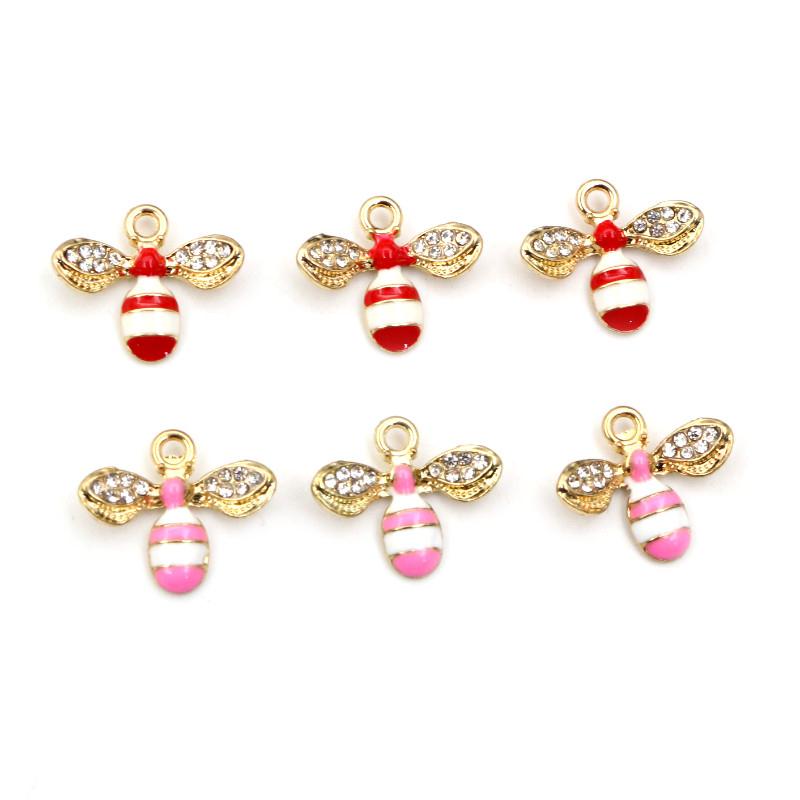 10pcs 14x16mm Enamel Bee Charm for Jewelry Making Cute Earring Pendant  Handmade Charms