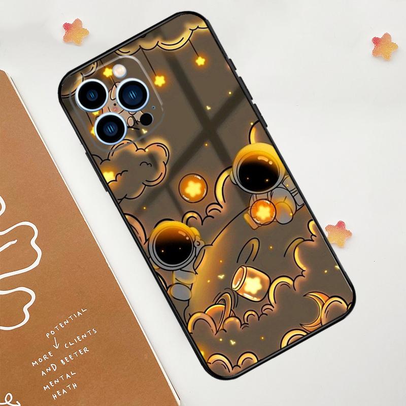 Cute galaxy Astronaut Phone Case For iPhone 17 Pro Max 14 11 15 16 Pro Max 13 12 mini 16 Plus 16e 17 Air Funda