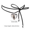 Heart Pendant Collar Necklace Long Rope Bow-Tie Choker Necklace Fashion Jewelry Neck Tie Clavicle Chain Necklace