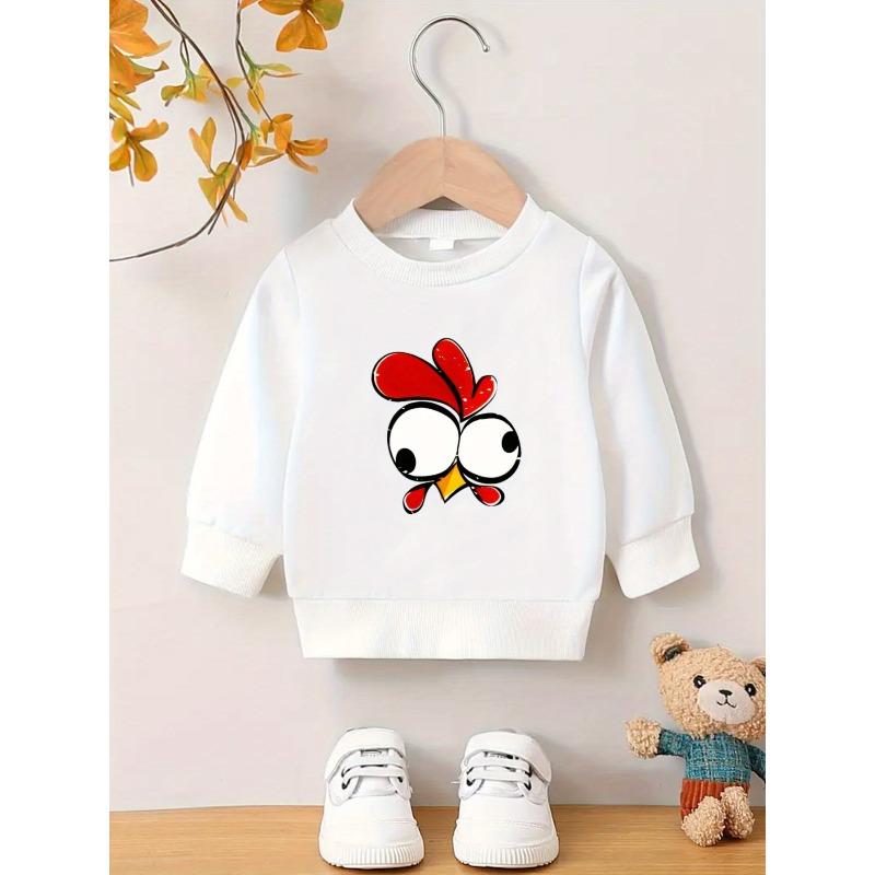 European Size Trendy And Innovative Print Pattern Soft And Skin-Friendly Sweatshirt for Baby Boys Aged 0-3 Years, Suitable for Spring And Autumn.